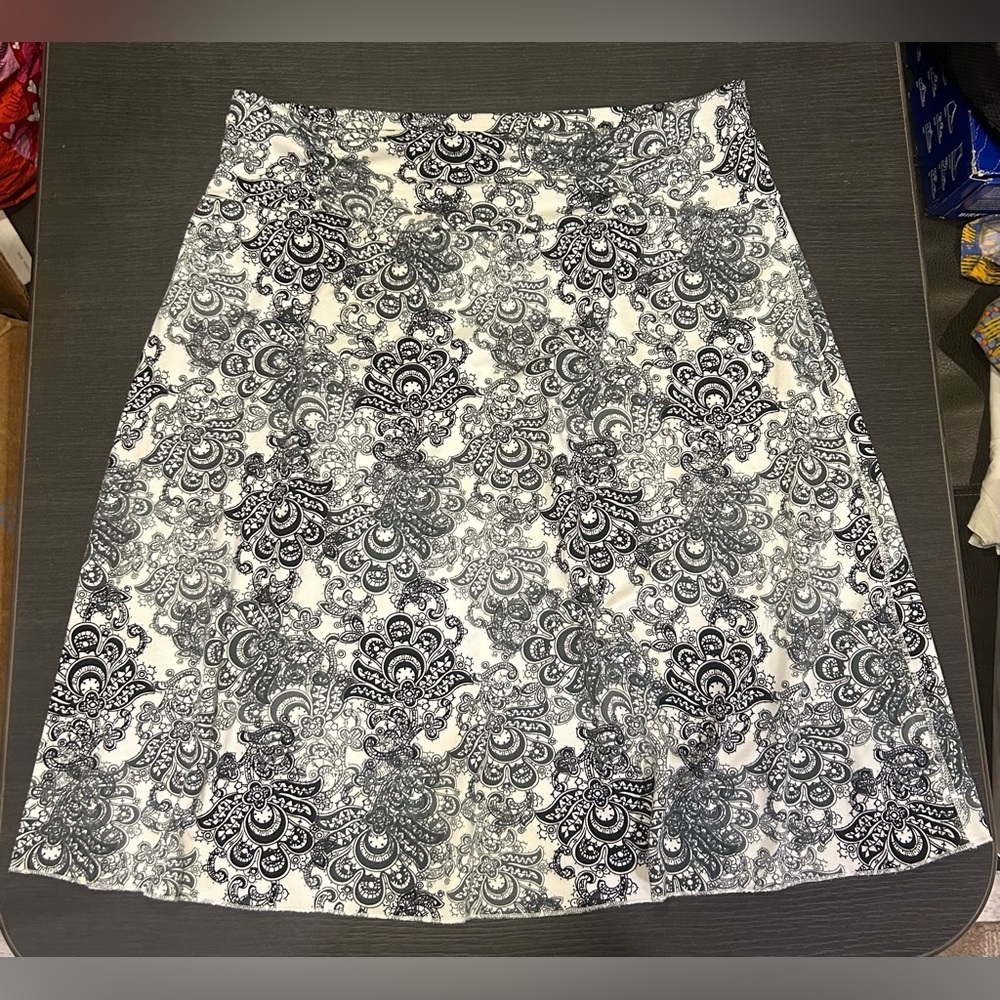 Tranquility by Colorado Clothing Women’s Black & White Ruched Waist‎ Skirt Large